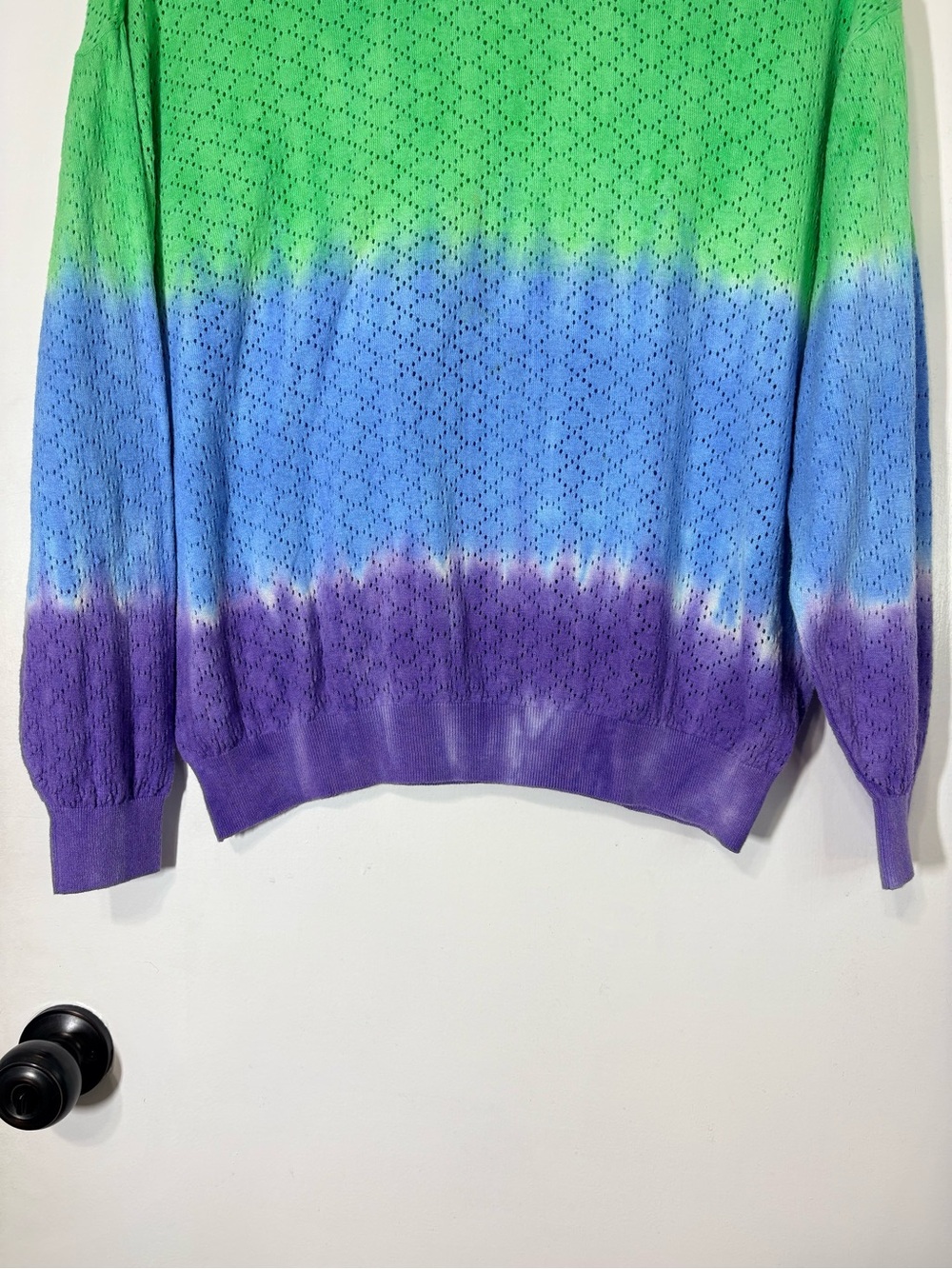 Crush Women’s Ombré Tie Dyed  Cotton Silk Cashmere Blend Multicolor Top Sz 2/M - Picture 4 of 10